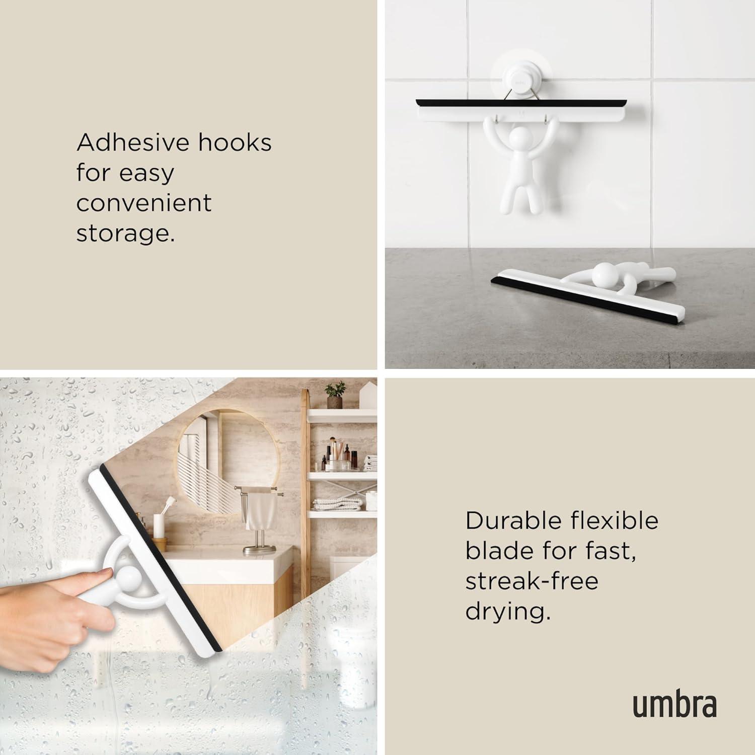 image:imageUmbra Buddy Bathroom Squeegee for Shower Mirror Window Adhesive Storage Hook Included