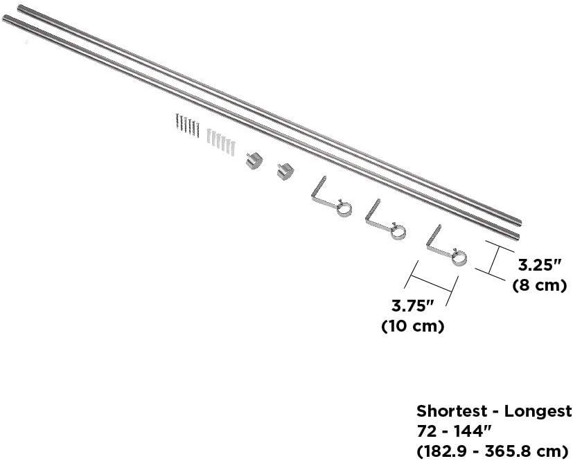 image:imageUmbra Cappa Adjustable Curtain Rods for Windows 72144 inches Nickel