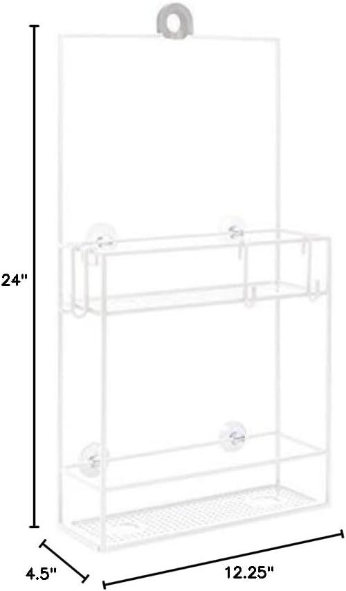 image:imageUmbra Cubiko Metal Shower Caddy Hangs Over the Shower Head BlackWhite