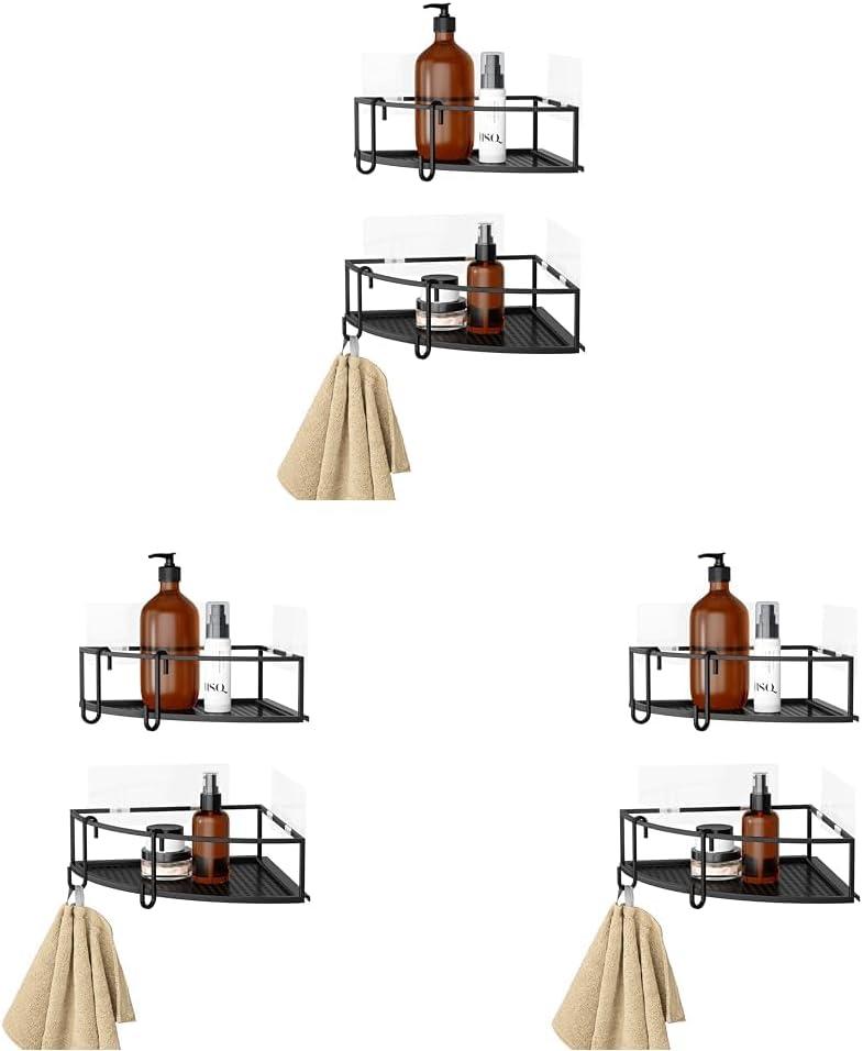 image:imageUmbra Cubiko Shower Corner Shelf Metal Floating Shelves with Adhesive Mounting Strips 2Pack WhiteBlack