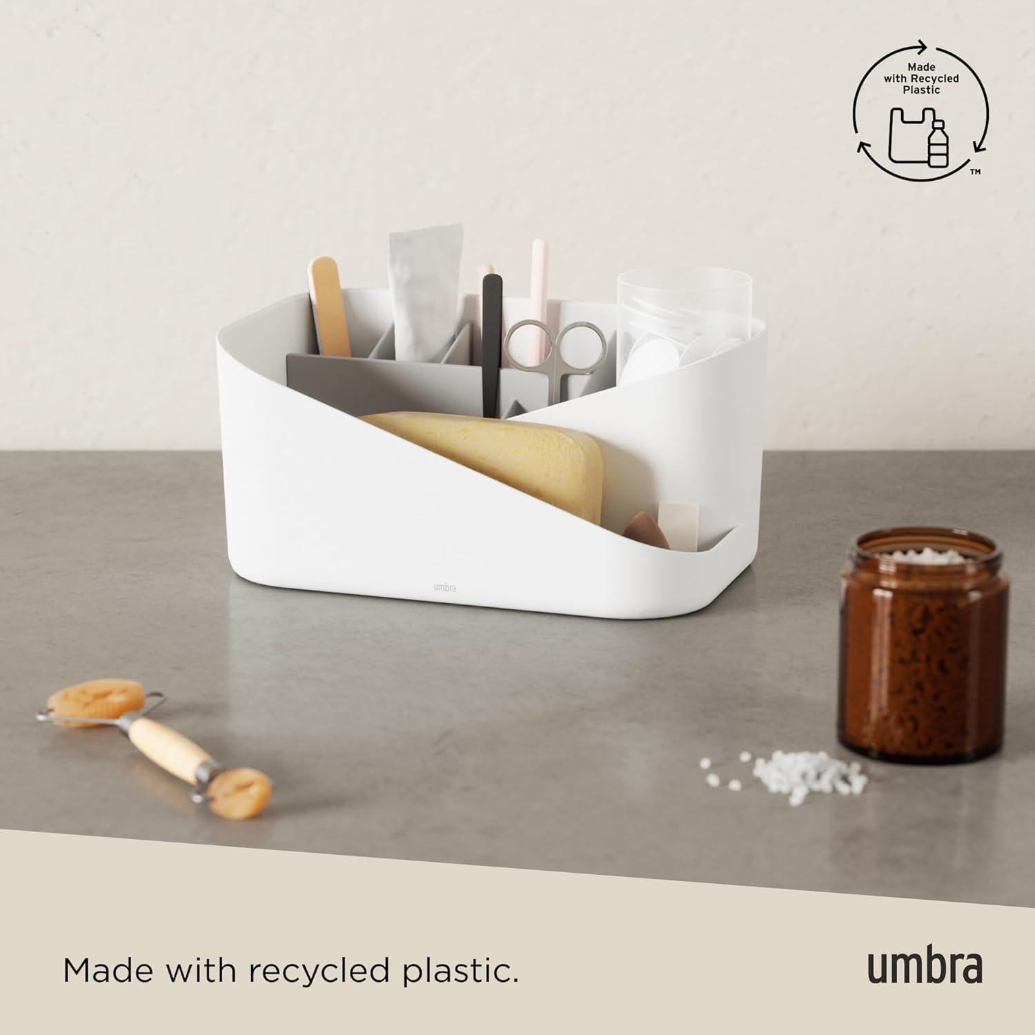 image:imageUmbra Glam Cosmetic Organizer Versatile Storage Container With Removable Insert for Bathroom Office and More WhiteMedium