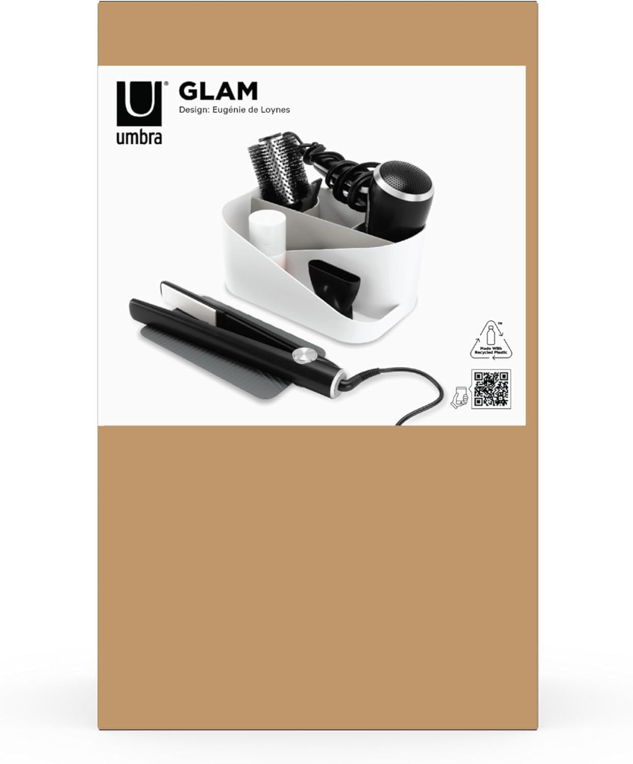 image:imageUmbra Glam Hair Tool Organizer Storage for Hot Tools with HeatProof Silicone Mat WhiteCharcoalWhite