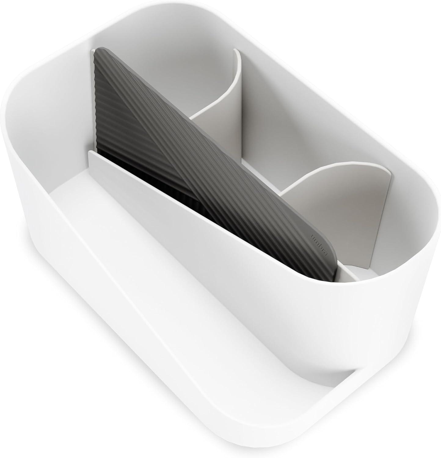 image:imageUmbra Glam Hair Tool Organizer Storage for Hot Tools with HeatProof Silicone Mat WhiteCharcoalWhite
