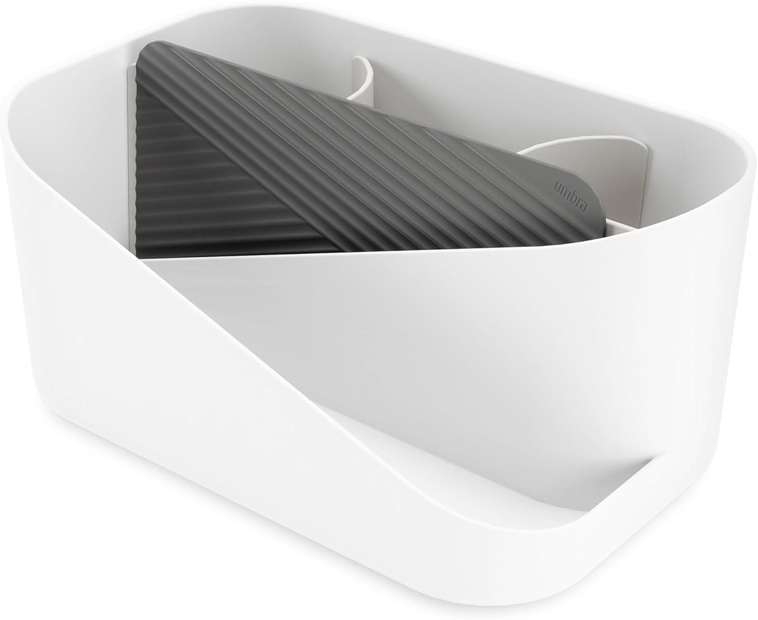 image:imageUmbra Glam Hair Tool Organizer Storage for Hot Tools with HeatProof Silicone Mat WhiteCharcoalWhite