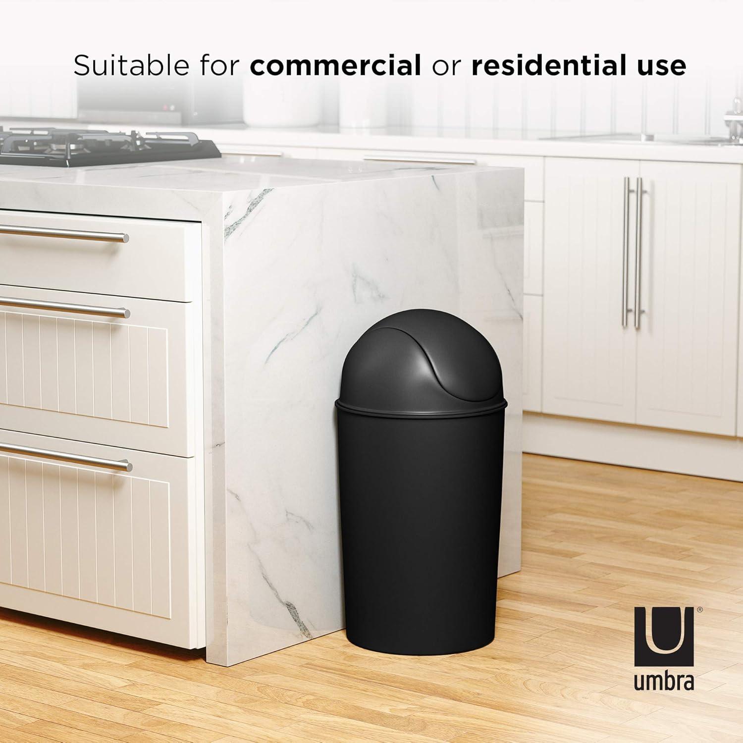 image:imageUmbra Grand Swing Top Garbage Large Capacity 10 Gallon Kitchen Trash Can with Lid IndoorOutdoor Use BlackBlack