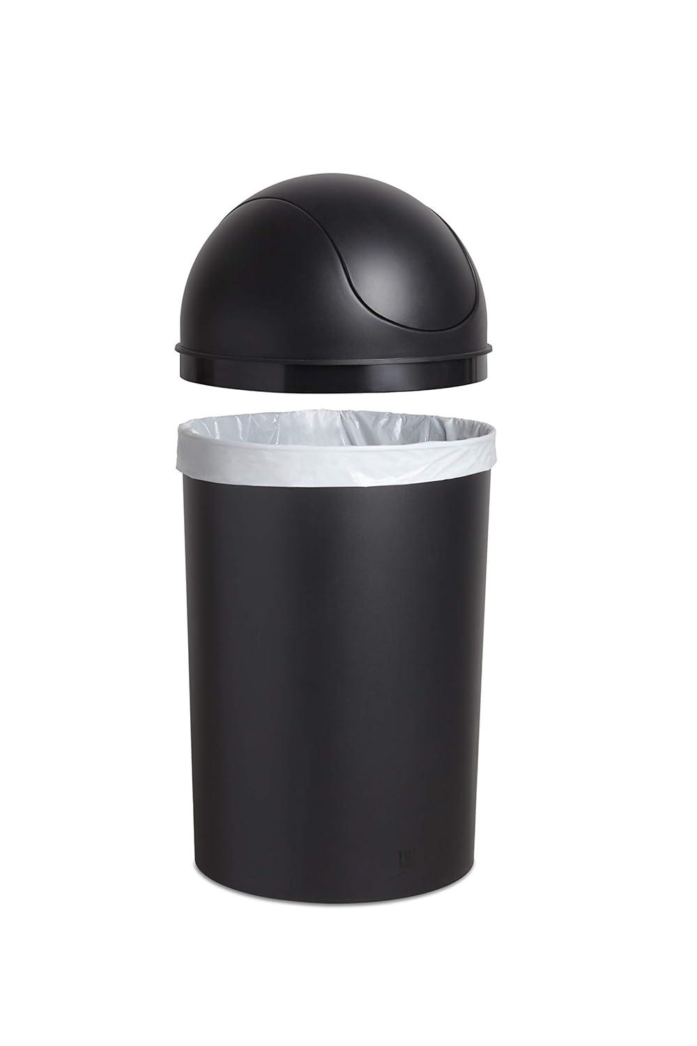 image:imageUmbra Grand Swing Top Garbage Large Capacity 10 Gallon Kitchen Trash Can with Lid IndoorOutdoor Use BlackBlack
