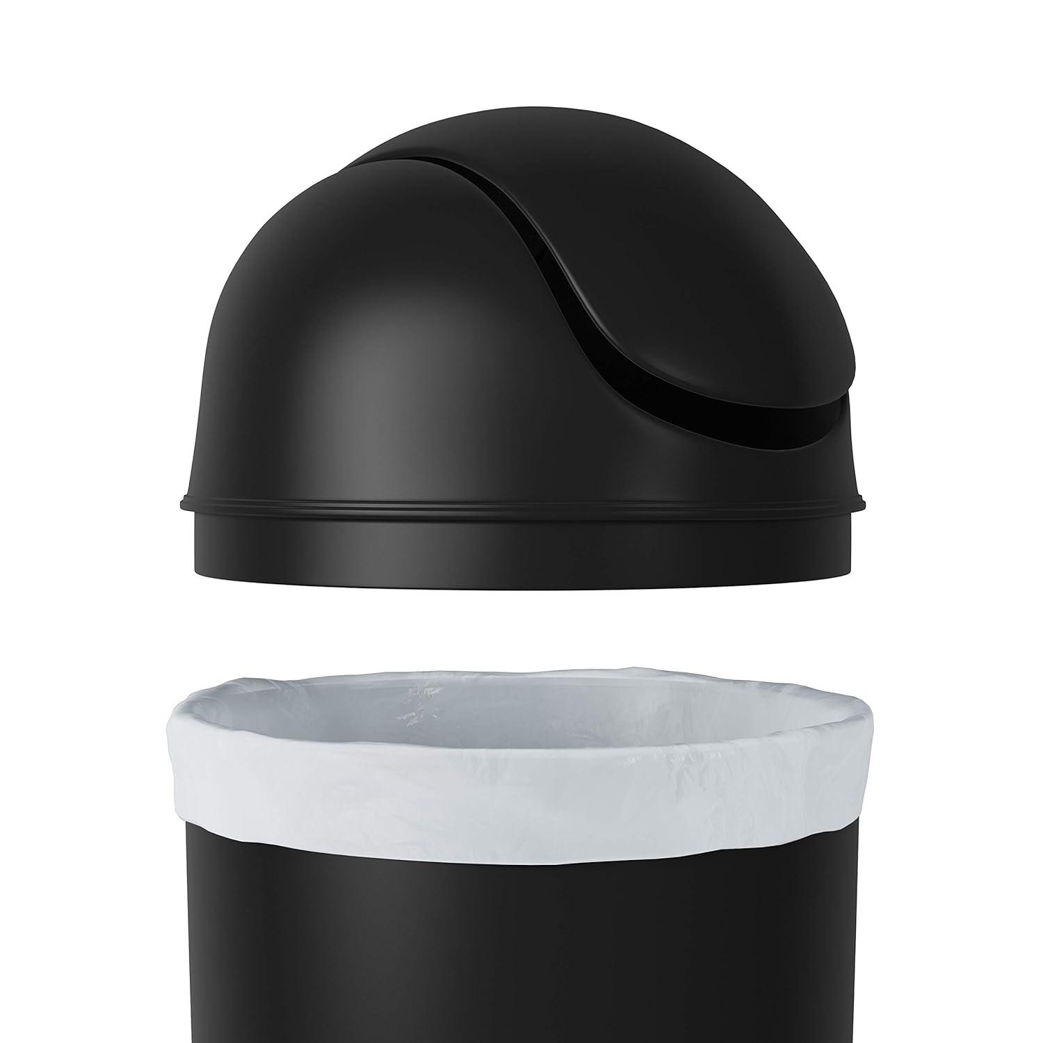 image:imageUmbra Grand Swing Top Garbage Large Capacity 10 Gallon Kitchen Trash Can with Lid IndoorOutdoor Use BlackBlack
