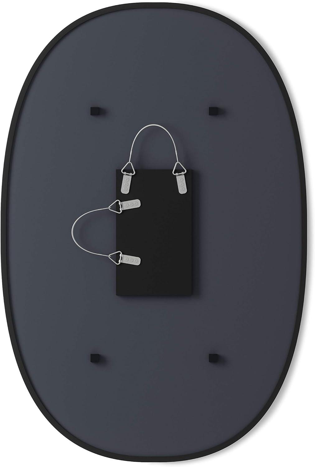 image:imageUmbra Hub Oval Wall Mirror with Rubber Frame Modern Room Decor for Entryways Washrooms Living Rooms and More Black36L x 24W