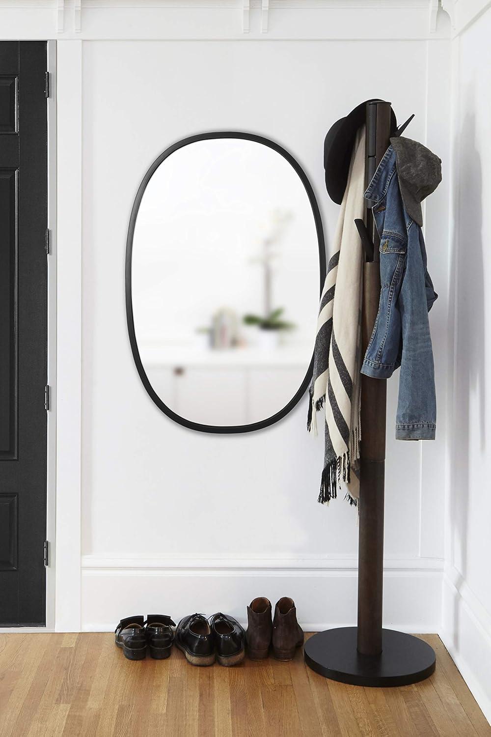 image:imageUmbra Hub Oval Wall Mirror with Rubber Frame Modern Room Decor for Entryways Washrooms Living Rooms and More Black36L x 24W
