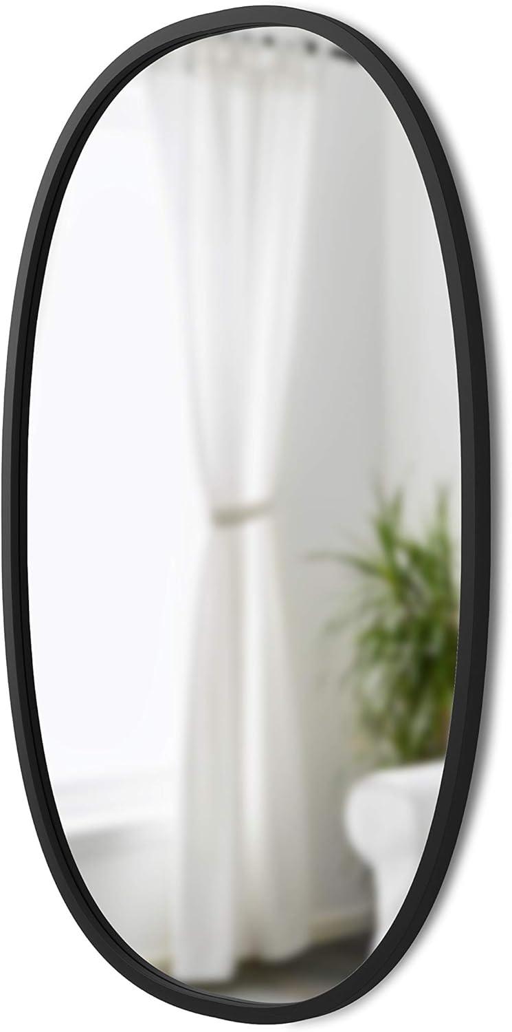 image:imageUmbra Hub Oval Wall Mirror with Rubber Frame Modern Room Decor for Entryways Washrooms Living Rooms and More Black36L x 24W