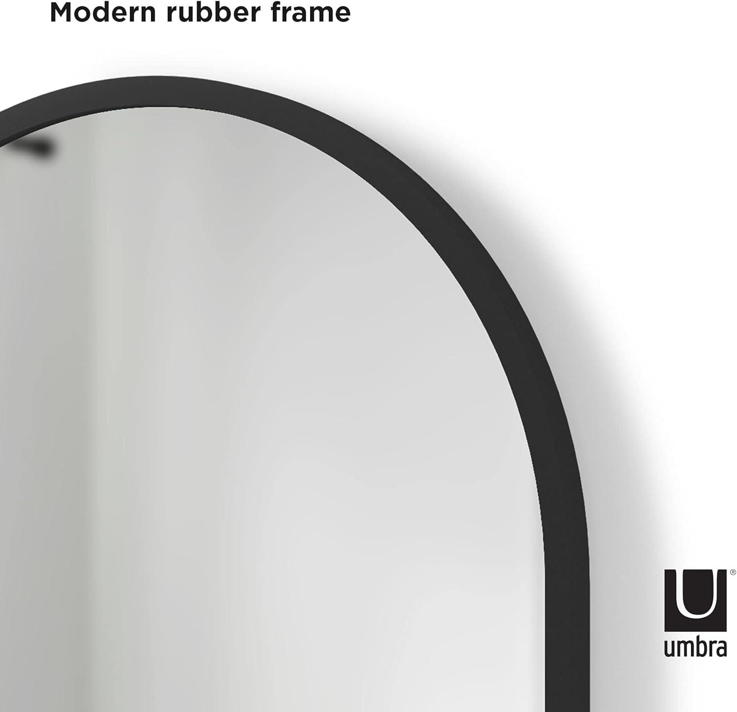 image:imageUmbra Hubba Arched Wall Mirror with Metallic Frame Modern Style for Bathroom Entryway Living Room and More 34 x 36Inch BrassBlack