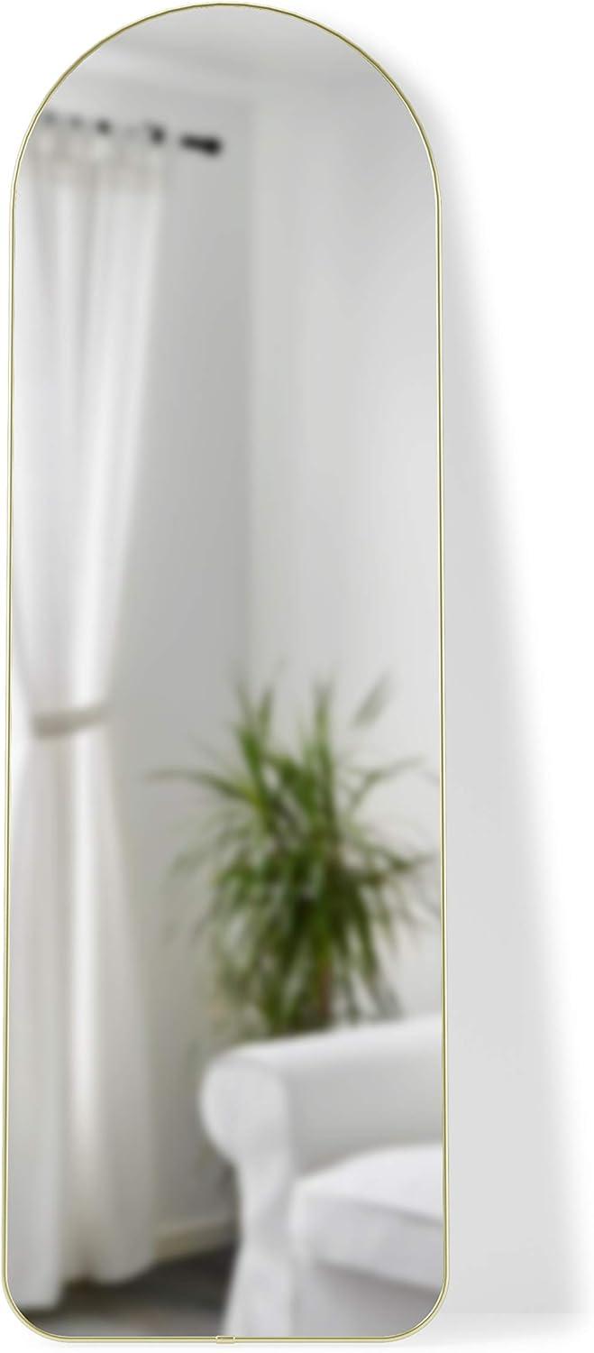 image:imageUmbra Hubba Arched Wall Mirror with Metallic Frame Modern Style for Bathroom Entryway Living Room and More 34 x 36Inch BrassBrass