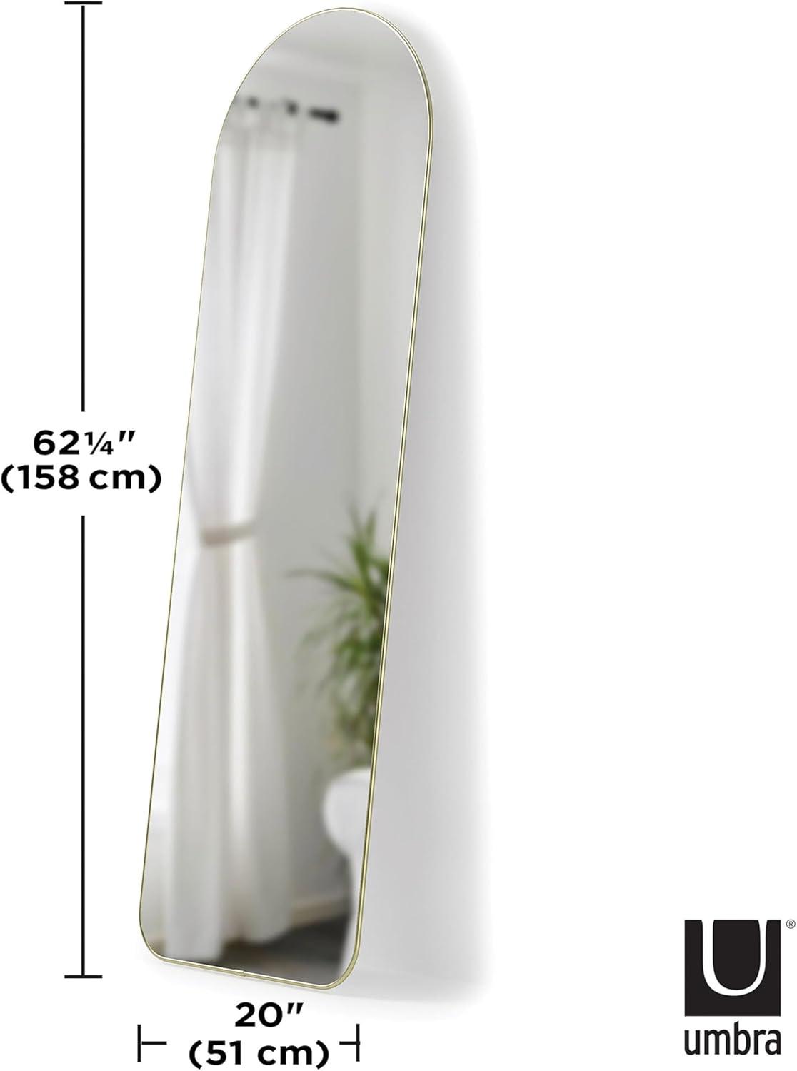 image:imageUmbra Hubba Arched Wall Mirror with Metallic Frame Modern Style for Bathroom Entryway Living Room and More 34 x 36Inch BrassBrass