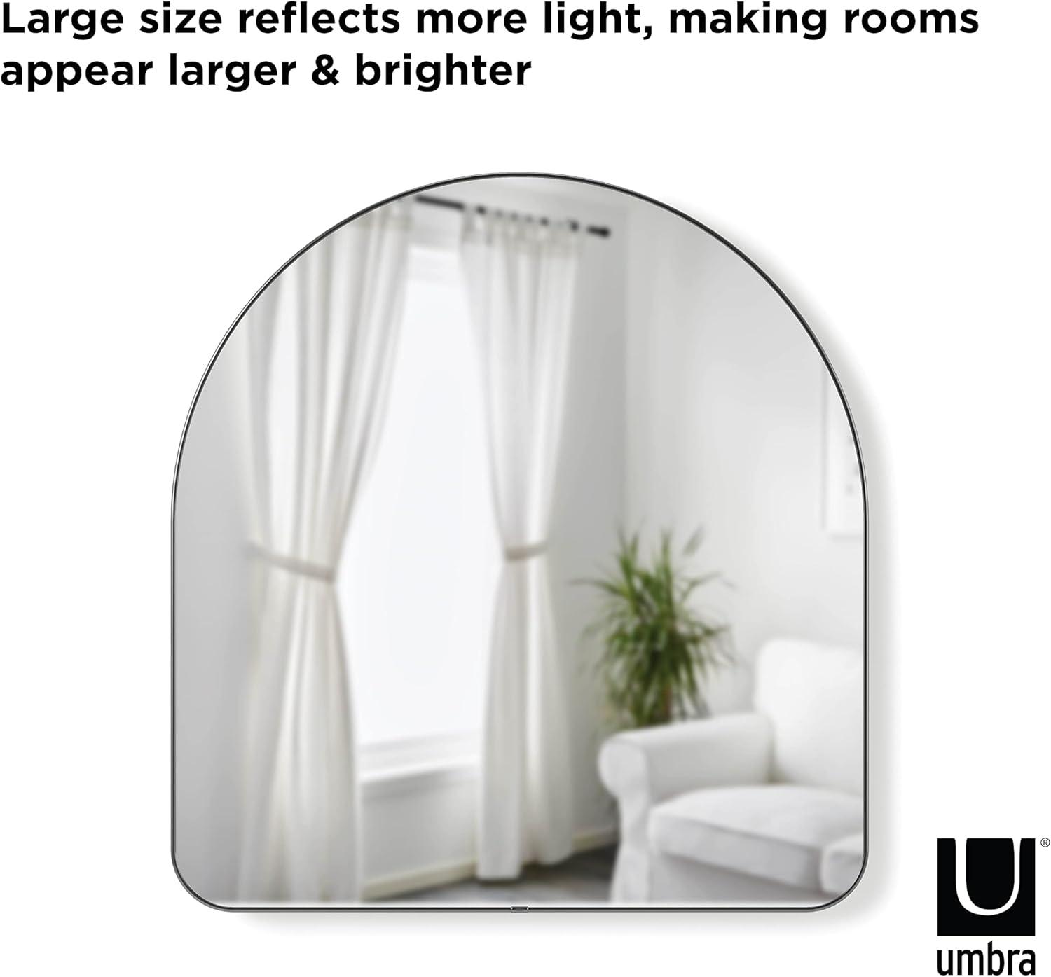 image:imageUmbra Hubba Arched Wall Mirror with Metallic Frame Modern Style for Bathroom Entryway Living Room and More 34 x 36Inch BrassTitanium