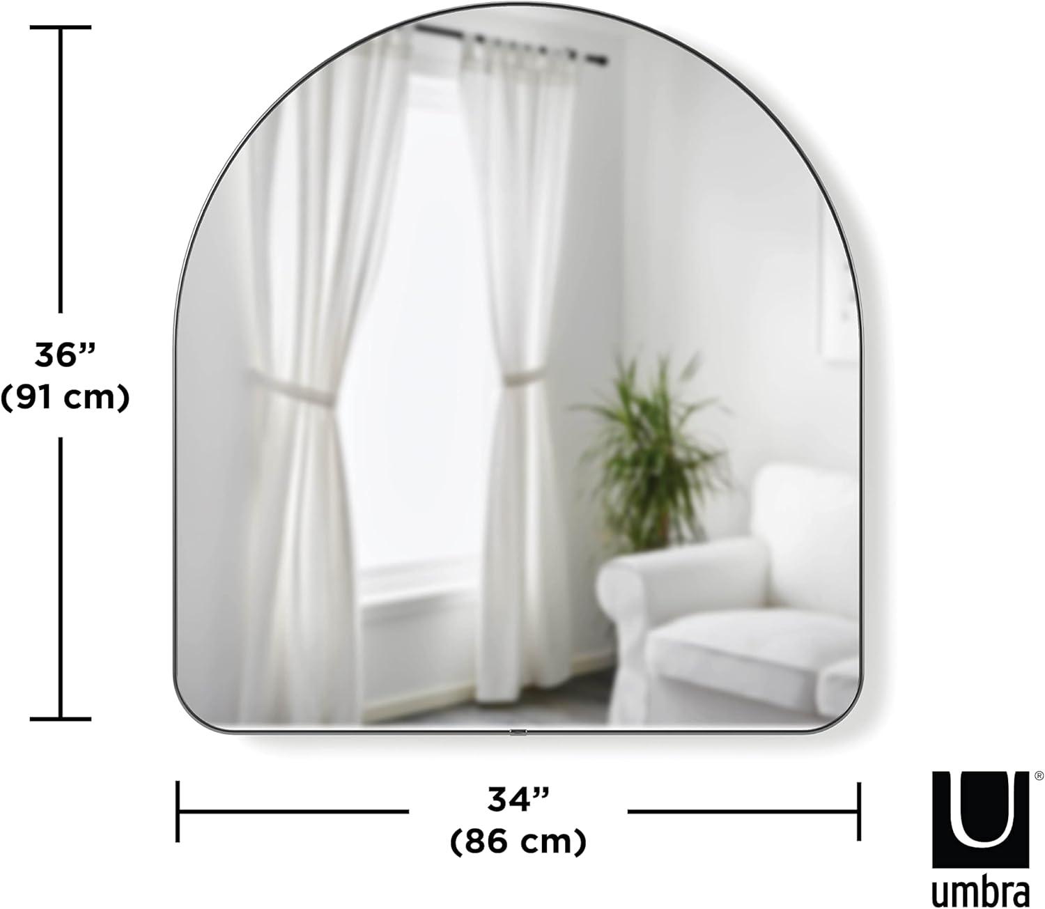 image:imageUmbra Hubba Arched Wall Mirror with Metallic Frame Modern Style for Bathroom Entryway Living Room and More 34 x 36Inch BrassTitanium
