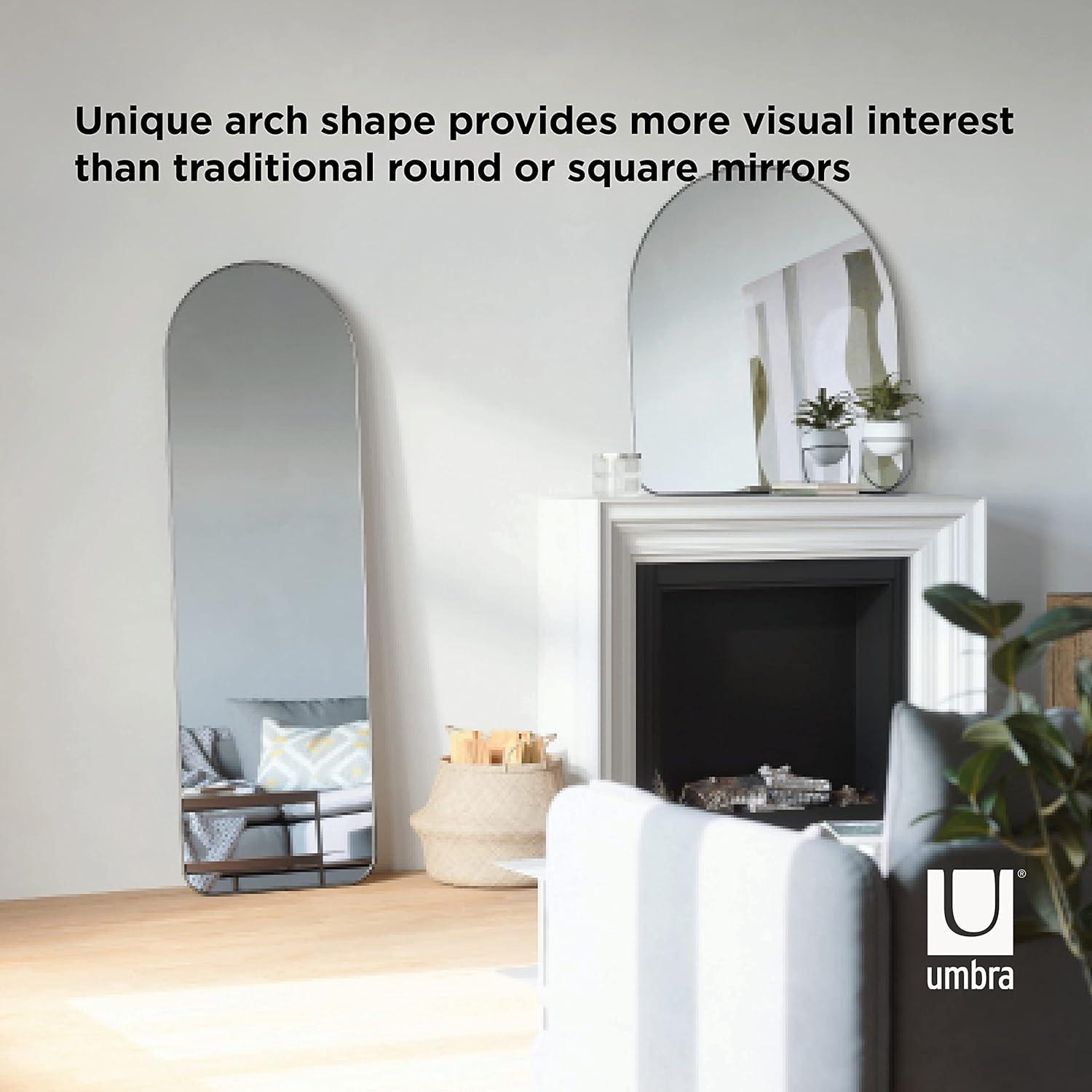 image:imageUmbra Hubba Arched Wall Mirror with Metallic Frame Modern Style for Bathroom Entryway Living Room and More 34 x 36Inch BrassTitanium