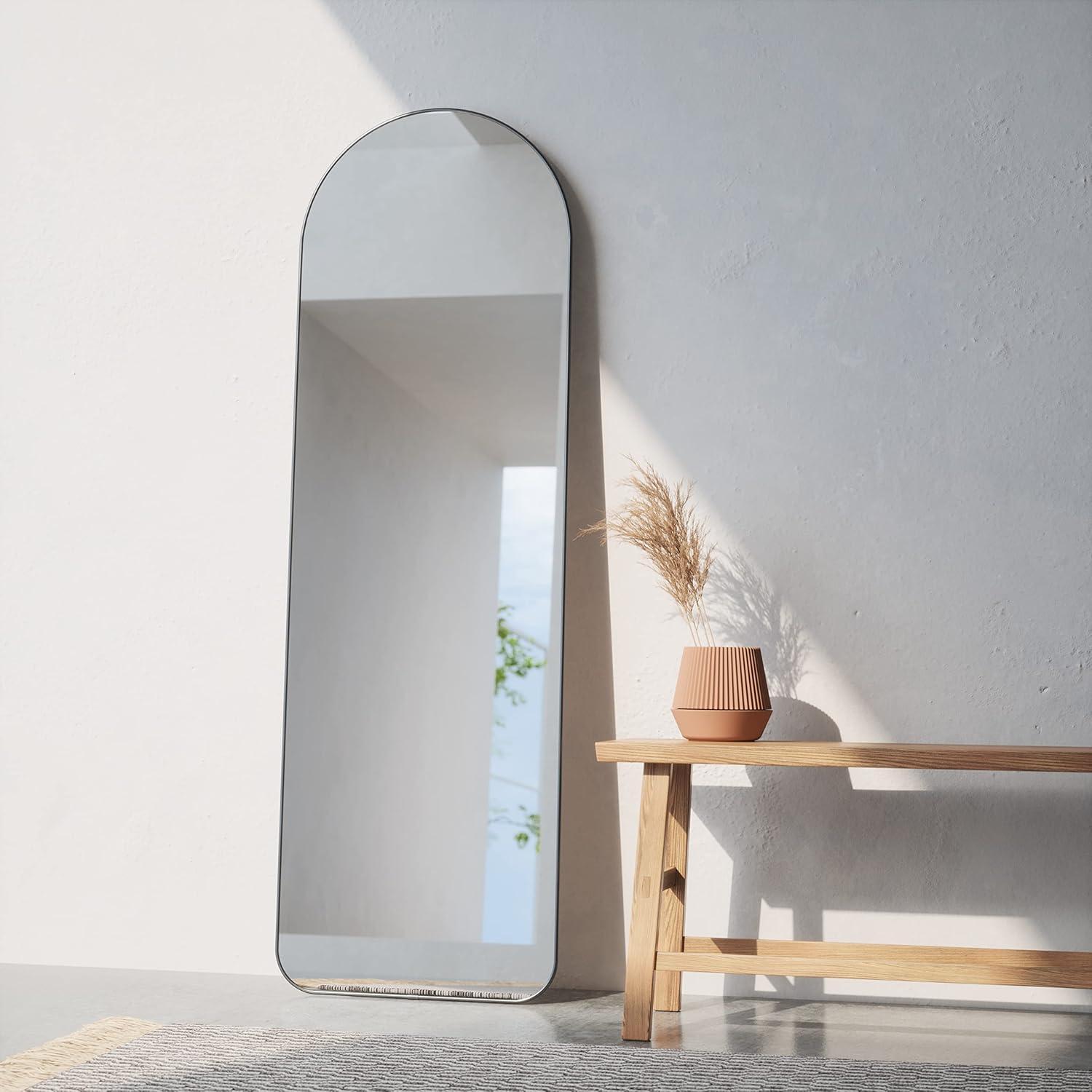 image:imageUmbra Hubba Arched Wall Mirror with Metallic Frame Modern Style for Bathroom Entryway Living Room and More 34 x 36Inch BrassTitanium