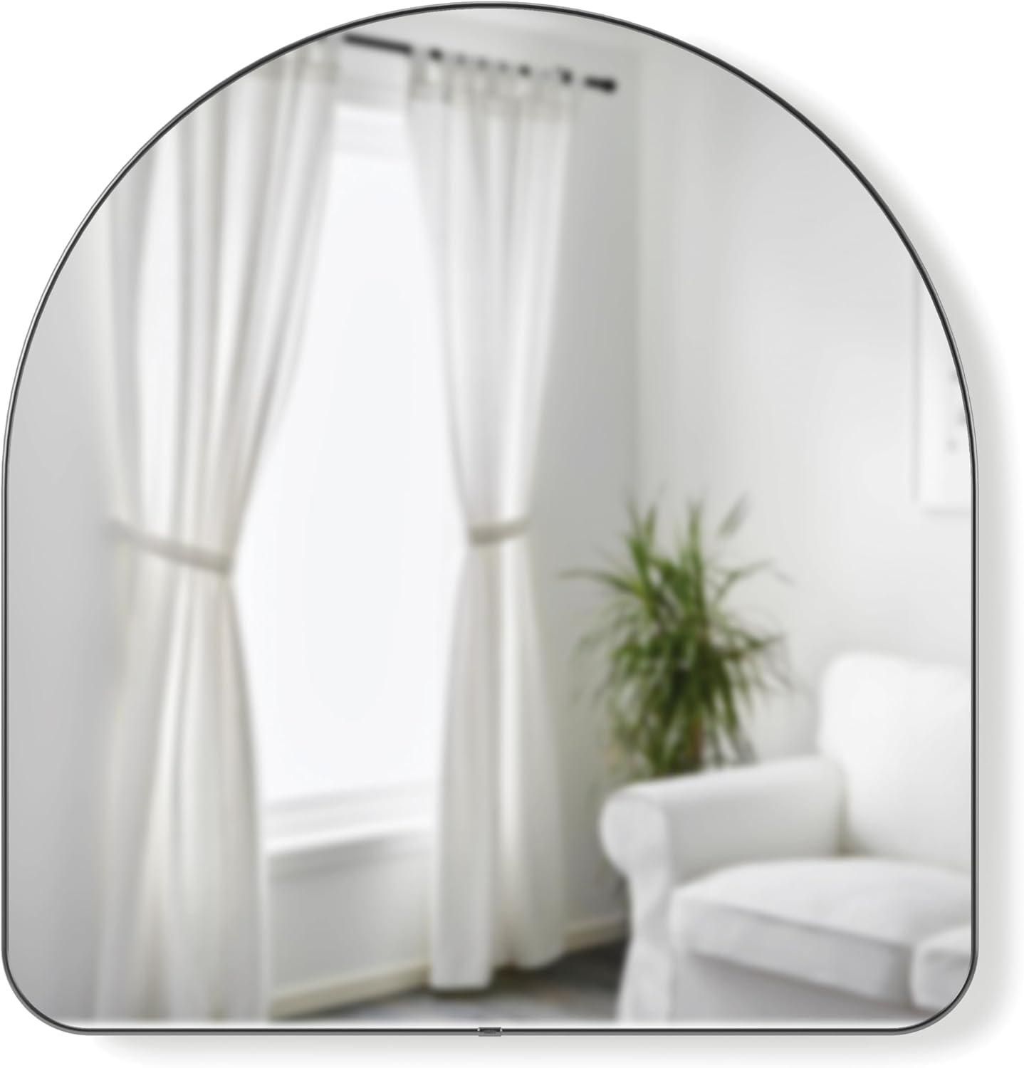 image:imageUmbra Hubba Arched Wall Mirror with Metallic Frame Modern Style for Bathroom Entryway Living Room and More 34 x 36Inch BrassTitanium