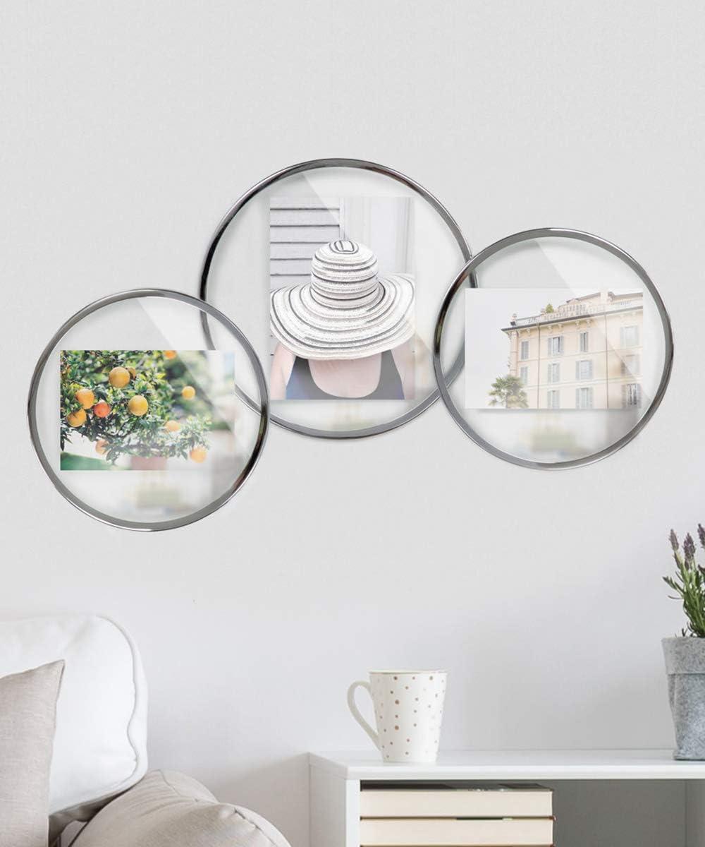 image:imageUmbra Infinity Picture Frame Floating Photo Display for Desk or Wall 5X7 MAT BRASChrome