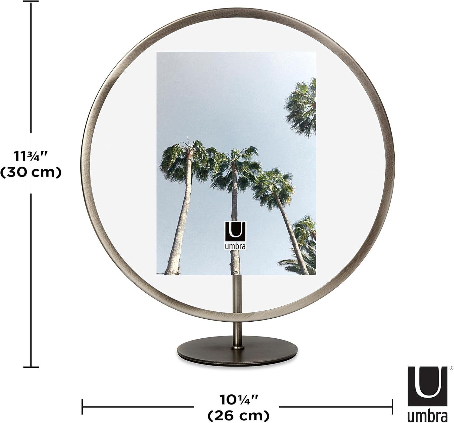 image:imageUmbra Infinity Picture Frame Floating Photo Display for Desk or Wall 5X7 MAT BRASPewter