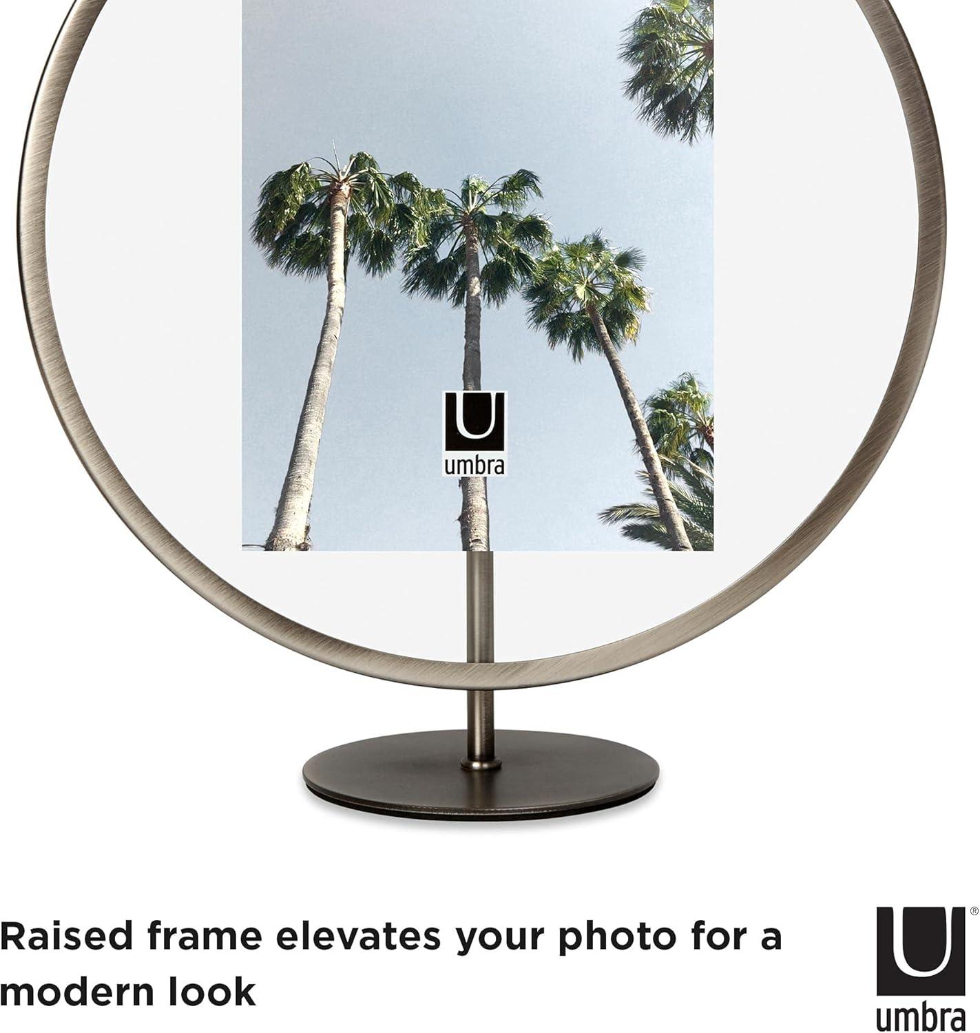 image:imageUmbra Infinity Picture Frame Floating Photo Display for Desk or Wall 5X7 MAT BRASPewter