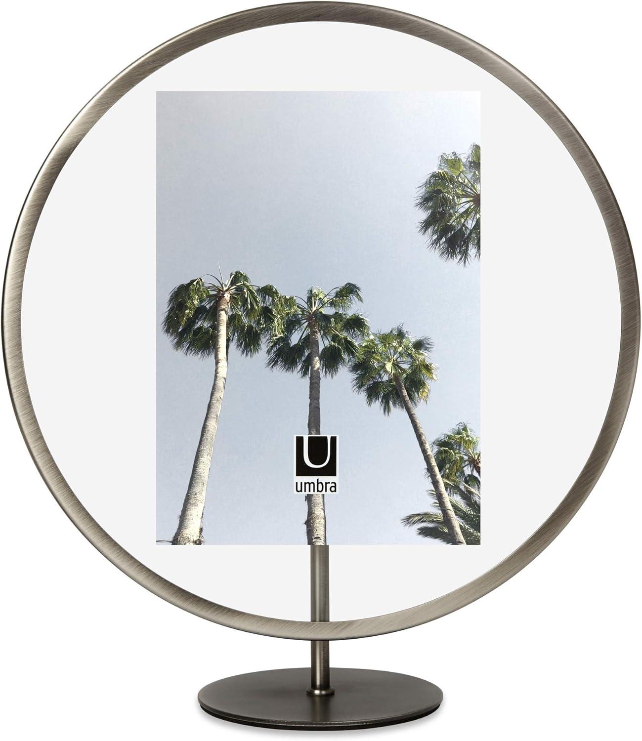image:imageUmbra Infinity Picture Frame Floating Photo Display for Desk or Wall 5X7 MAT BRASPewter