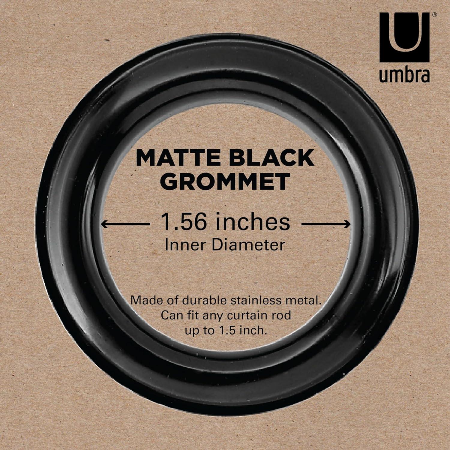 image:imageUmbra Ottoman Textured Solid 100 Blackout Grommet 95 in Long x 50 in Wide Window Curtain Panel LinenWhite