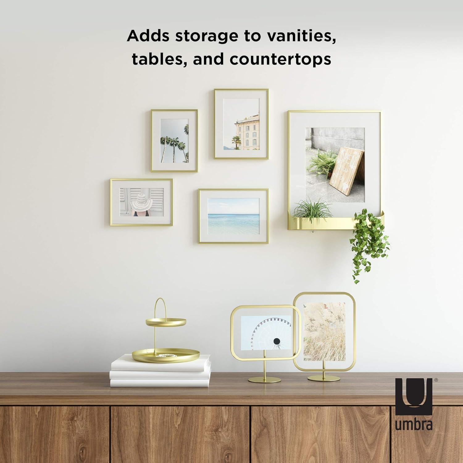 image:imageUmbra Poise Large Double Attractive Storage You Can Leave Out TwoTiered Jewelry Tray BlackBrass