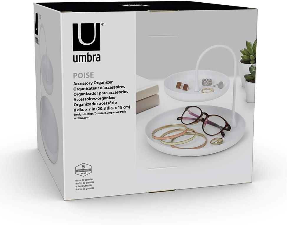 image:imageUmbra Poise Large Double Attractive Storage You Can Leave Out TwoTiered Jewelry Tray BlackWhite