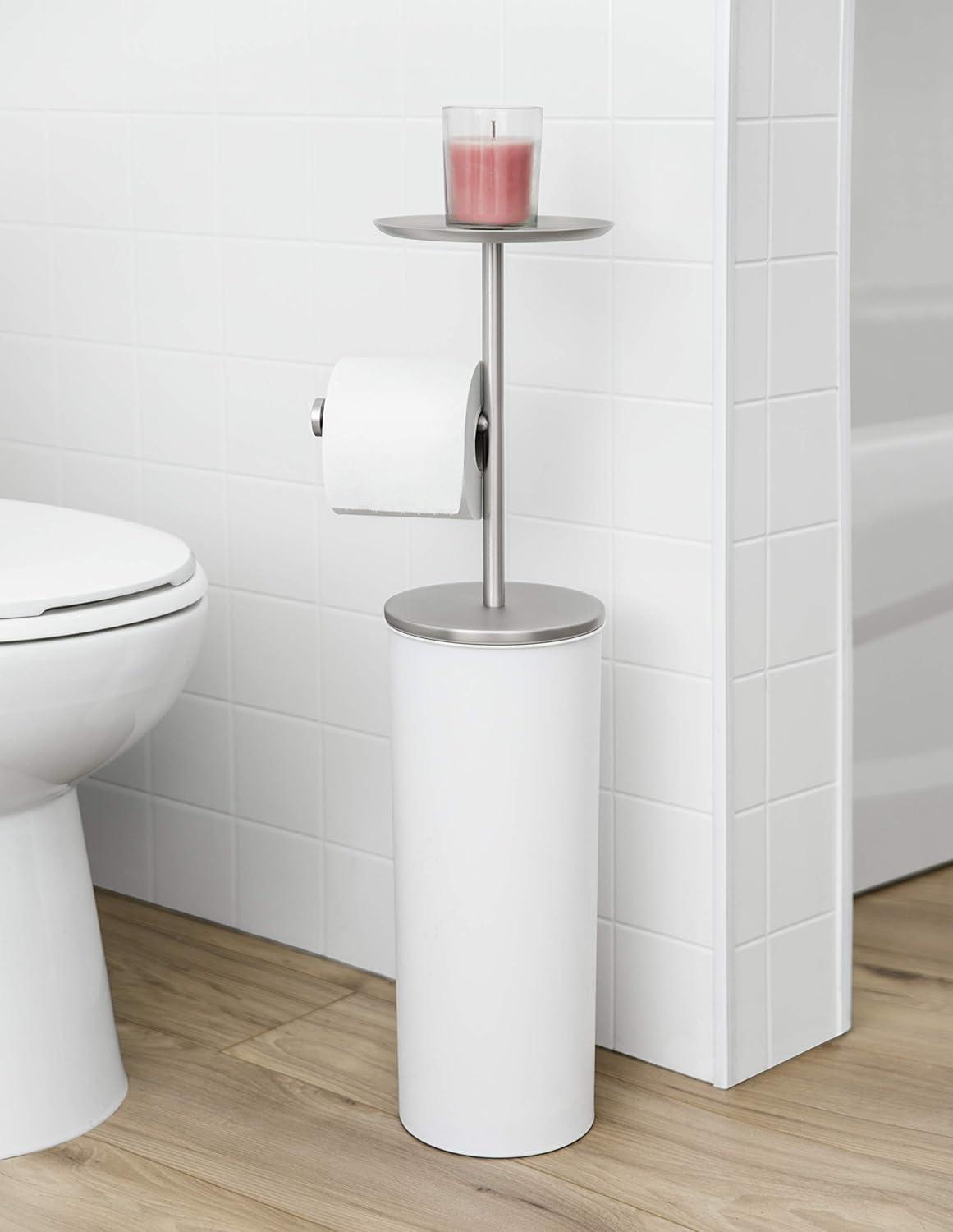 image:imageUmbra Portaloo Toilet Paper Stand and Reserve WhiteNickelWhiteNickel