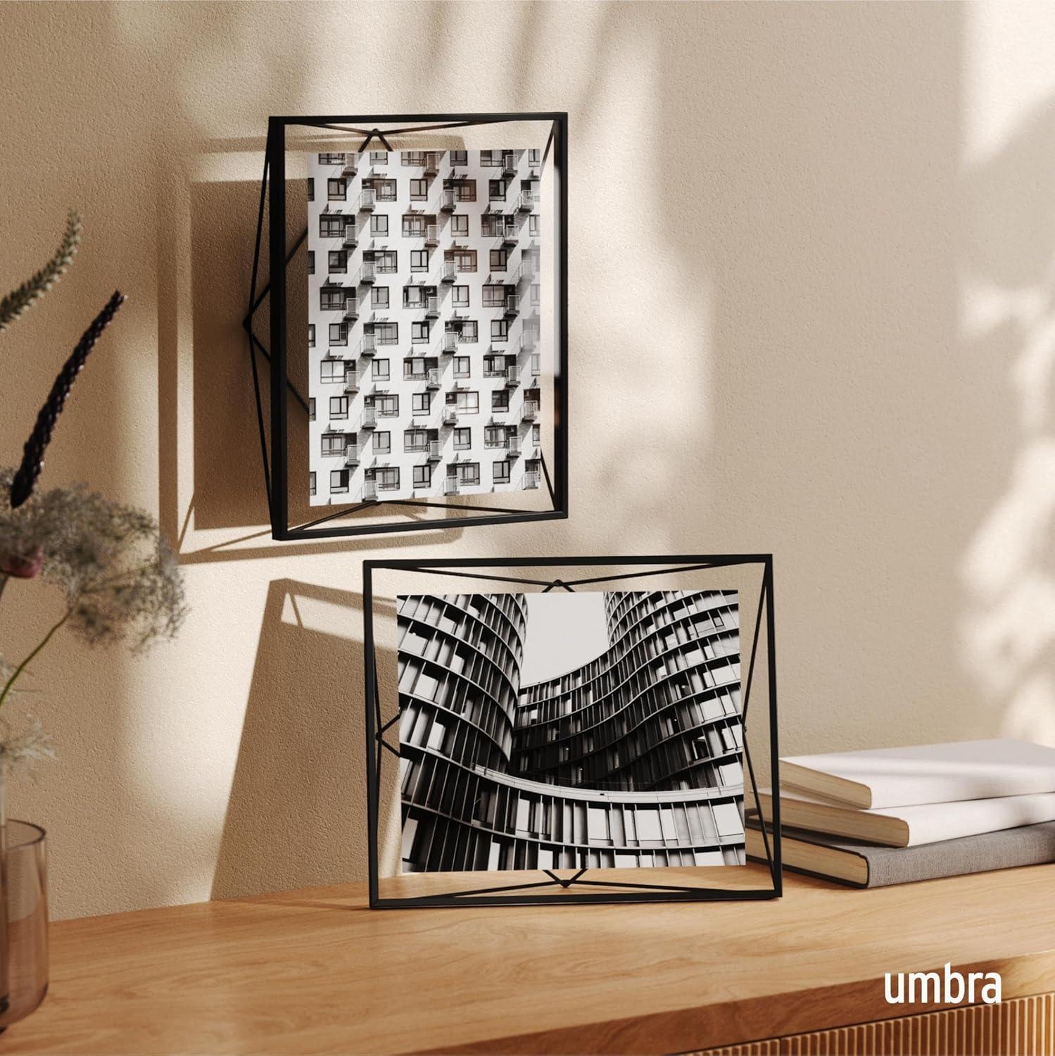 image:imageUmbra Prisma 4x6 Picture Frame Metal Floating Wall or Desk Photo Display for Pictures Art Illustrations and More ChromeBlack