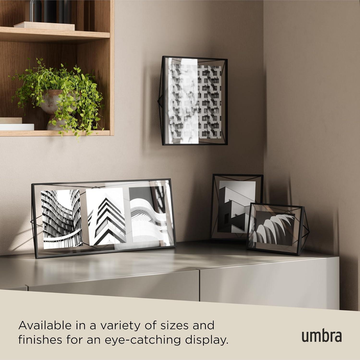 image:imageUmbra Prisma 4x6 Picture Frame Metal Floating Wall or Desk Photo Display for Pictures Art Illustrations and More ChromeBlack