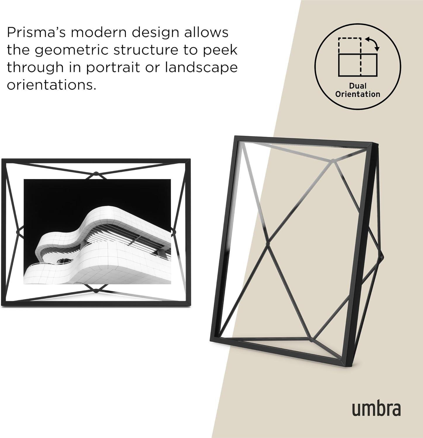image:imageUmbra Prisma 4x6 Picture Frame Metal Floating Wall or Desk Photo Display for Pictures Art Illustrations and More ChromeBlack