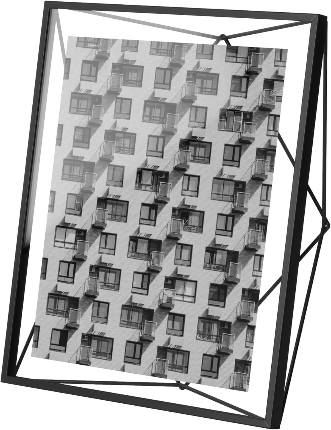 image:imageUmbra Prisma 4x6 Picture Frame Metal Floating Wall or Desk Photo Display for Pictures Art Illustrations and More ChromeBlack