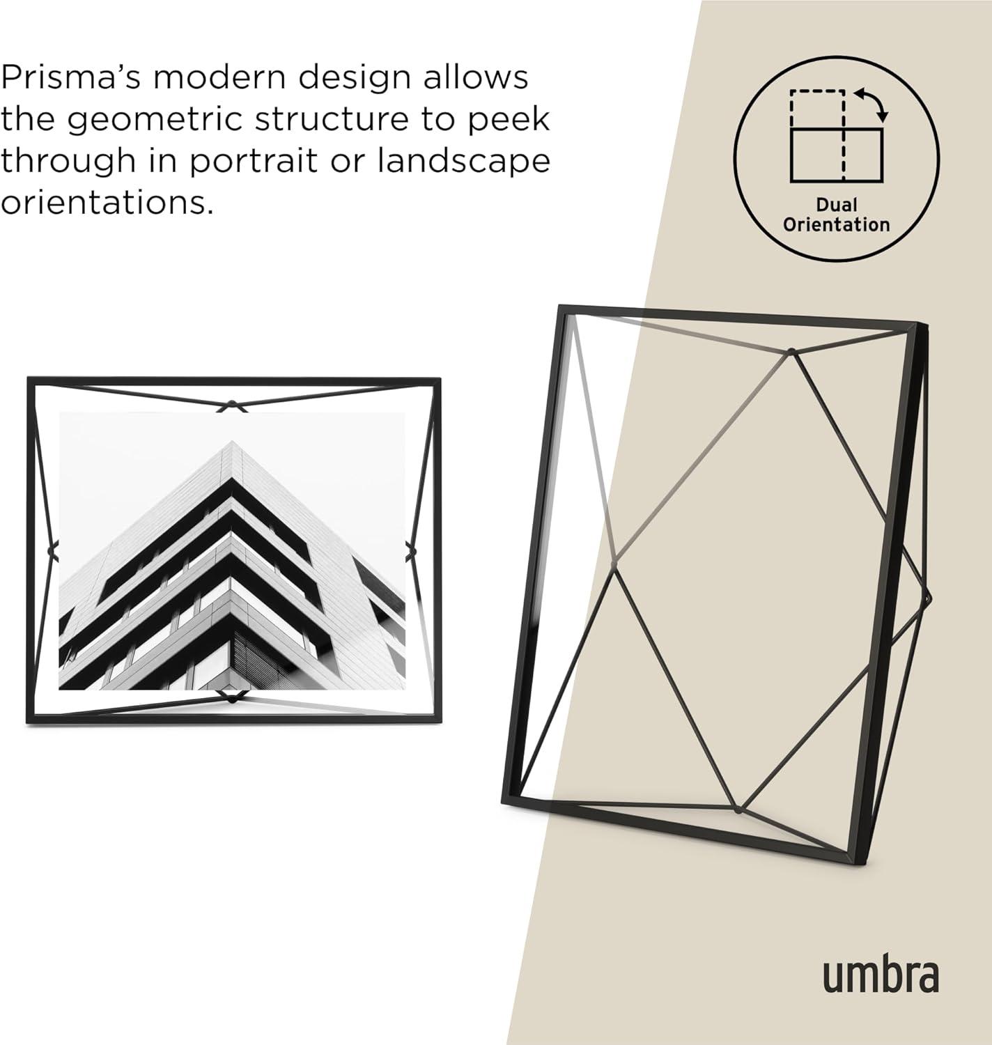 image:imageUmbra Prisma 4x6 Picture Frame Metal Floating Wall or Desk Photo Display for Pictures Art Illustrations and More ChromeBlack