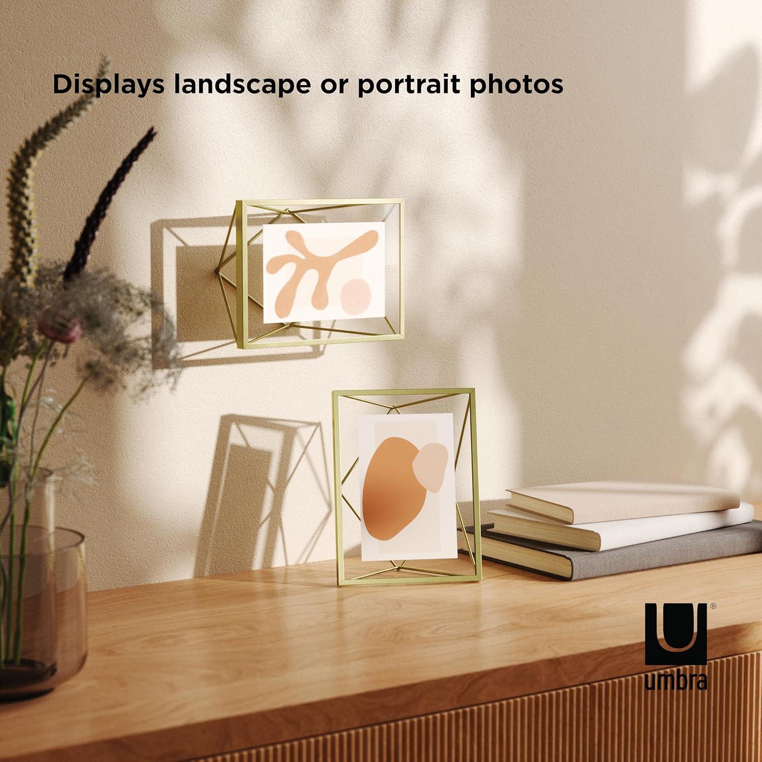 image:imageUmbra Prisma 4x6 Picture Frame Metal Floating Wall or Desk Photo Display for Pictures Art Illustrations and More ChromeBrass