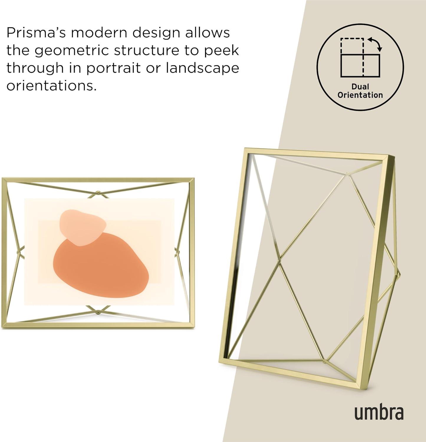 image:imageUmbra Prisma 4x6 Picture Frame Metal Floating Wall or Desk Photo Display for Pictures Art Illustrations and More ChromeBrass