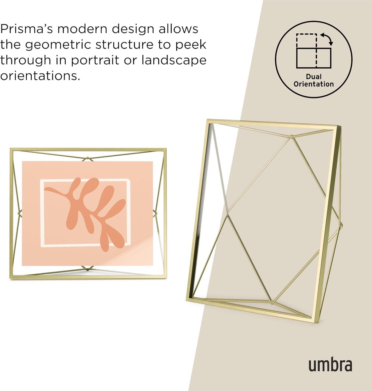 image:imageUmbra Prisma 4x6 Picture Frame Metal Floating Wall or Desk Photo Display for Pictures Art Illustrations and More ChromeBrass