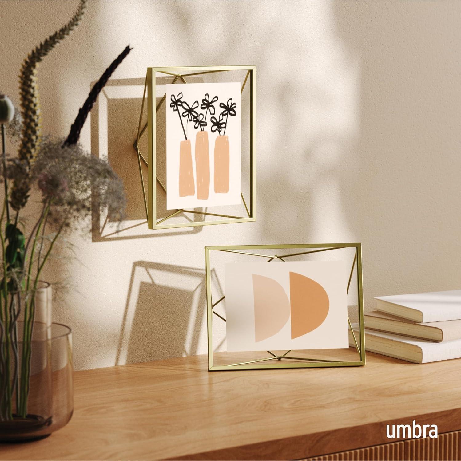 image:imageUmbra Prisma 4x6 Picture Frame Metal Floating Wall or Desk Photo Display for Pictures Art Illustrations and More ChromeBrass
