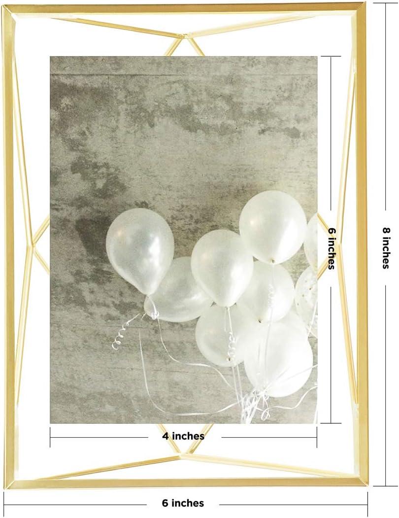 image:imageUmbra Prisma 4x6 Picture Frame Metal Floating Wall or Desk Photo Display for Pictures Art Illustrations and More ChromeBrass