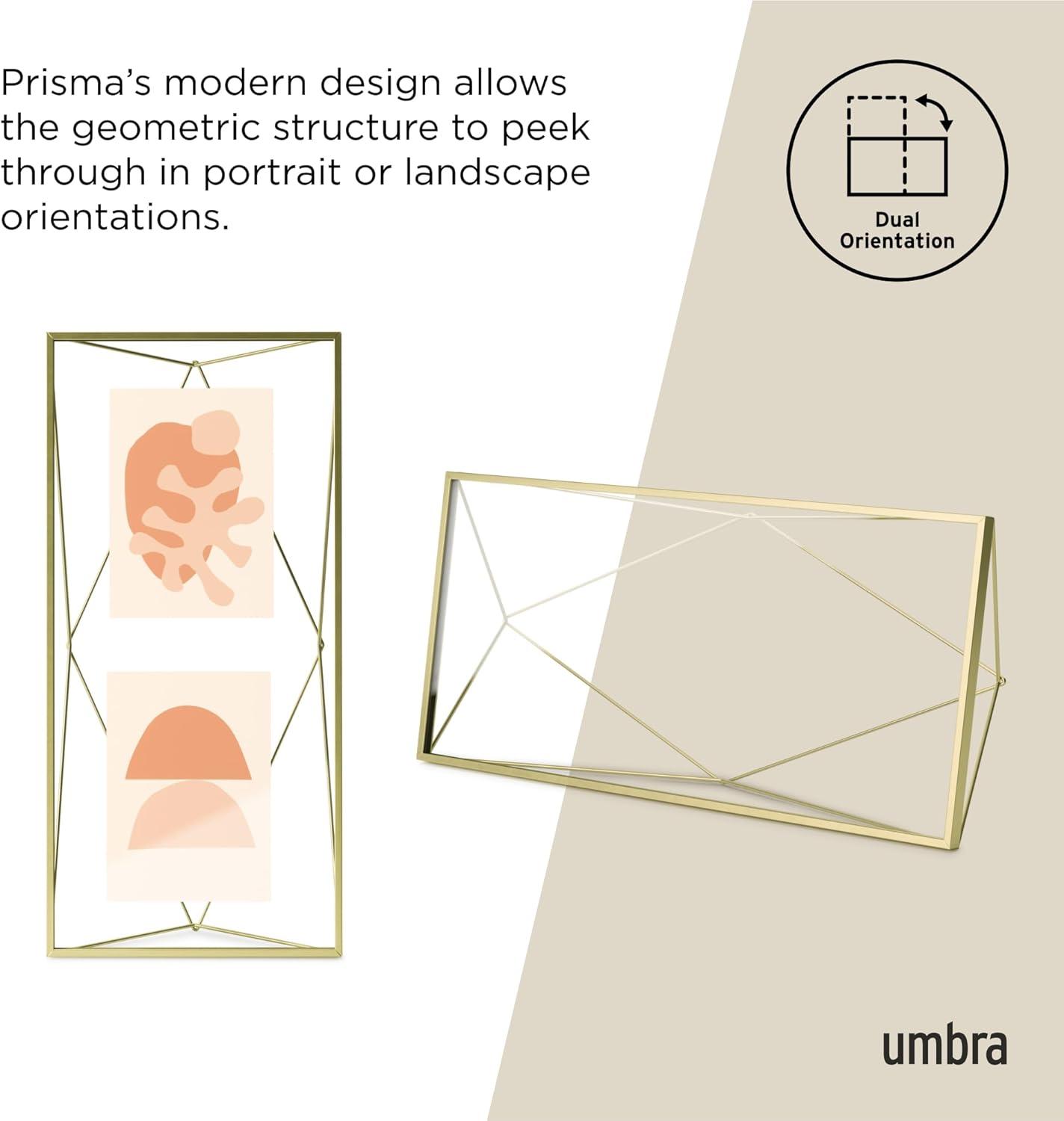 image:imageUmbra Prisma 4x6 Picture Frame Metal Floating Wall or Desk Photo Display for Pictures Art Illustrations and More ChromeBrass