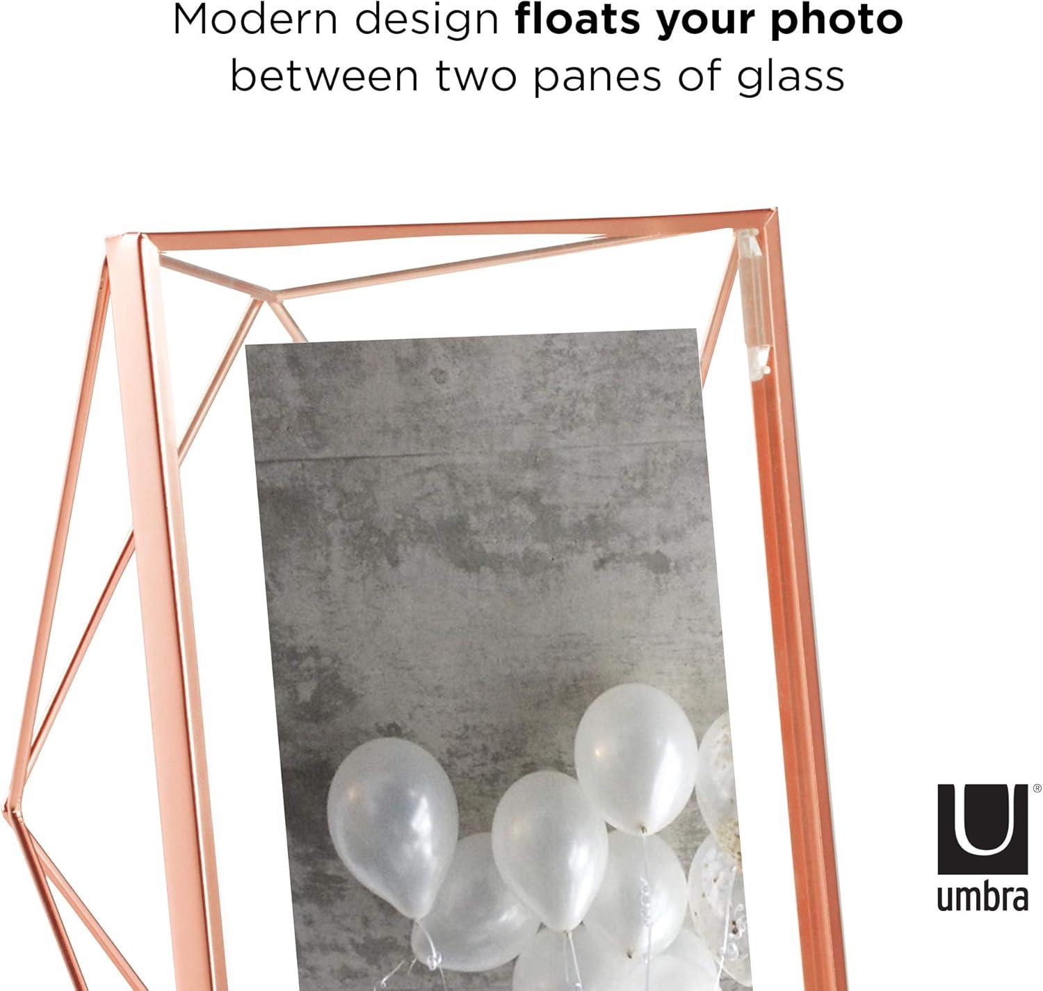 image:imageUmbra Prisma 4x6 Picture Frame Metal Floating Wall or Desk Photo Display for Pictures Art Illustrations and More ChromeCopper