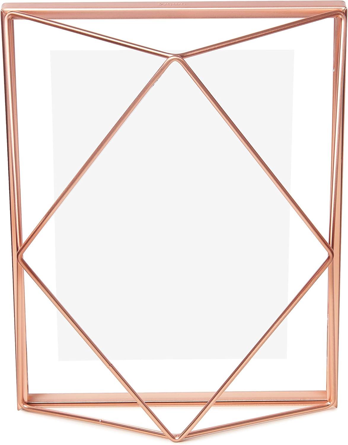image:imageUmbra Prisma 4x6 Picture Frame Metal Floating Wall or Desk Photo Display for Pictures Art Illustrations and More ChromeCopper