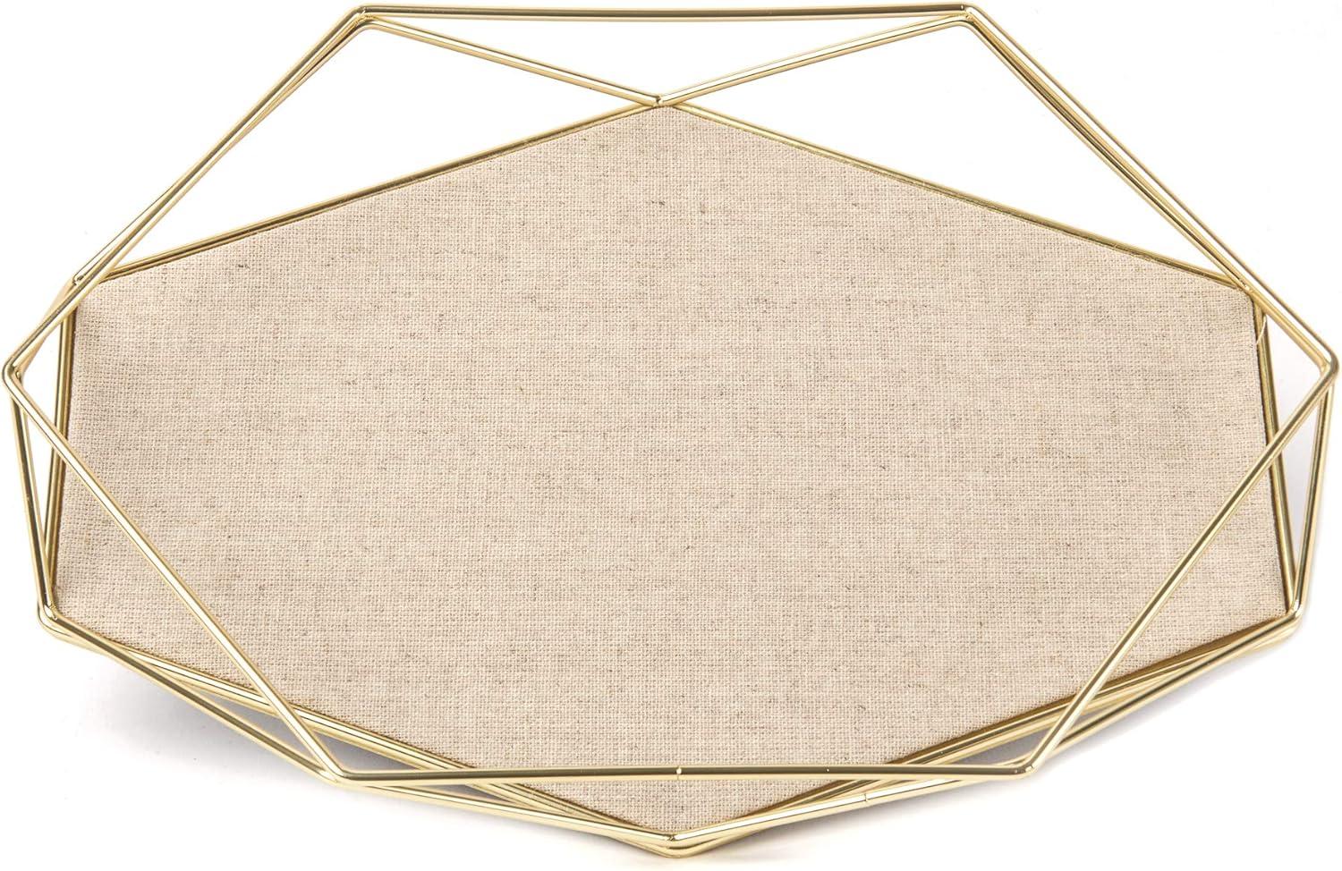 image:imageUmbra Prisma Tray Geometric Plated Jewelry Storage Matte BrassBrass