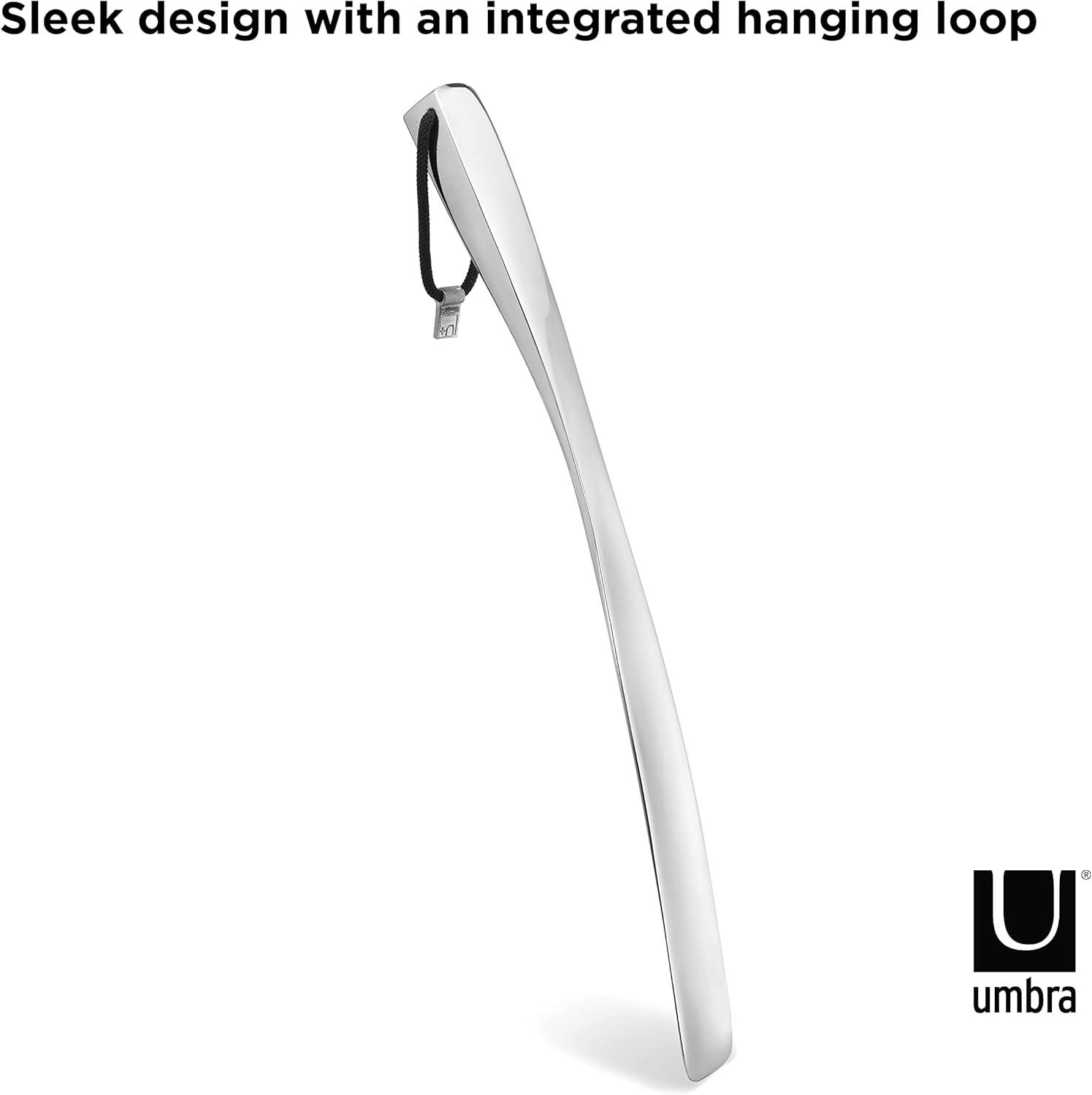 image:imageUmbra Shoehorn Premium Silver LongHandled Metal 18 Inch Horn Stick for Men Women Kids Boots Stainless Steel HeavyDuty Shoes Remover Aluminum 04 x 04 x 04