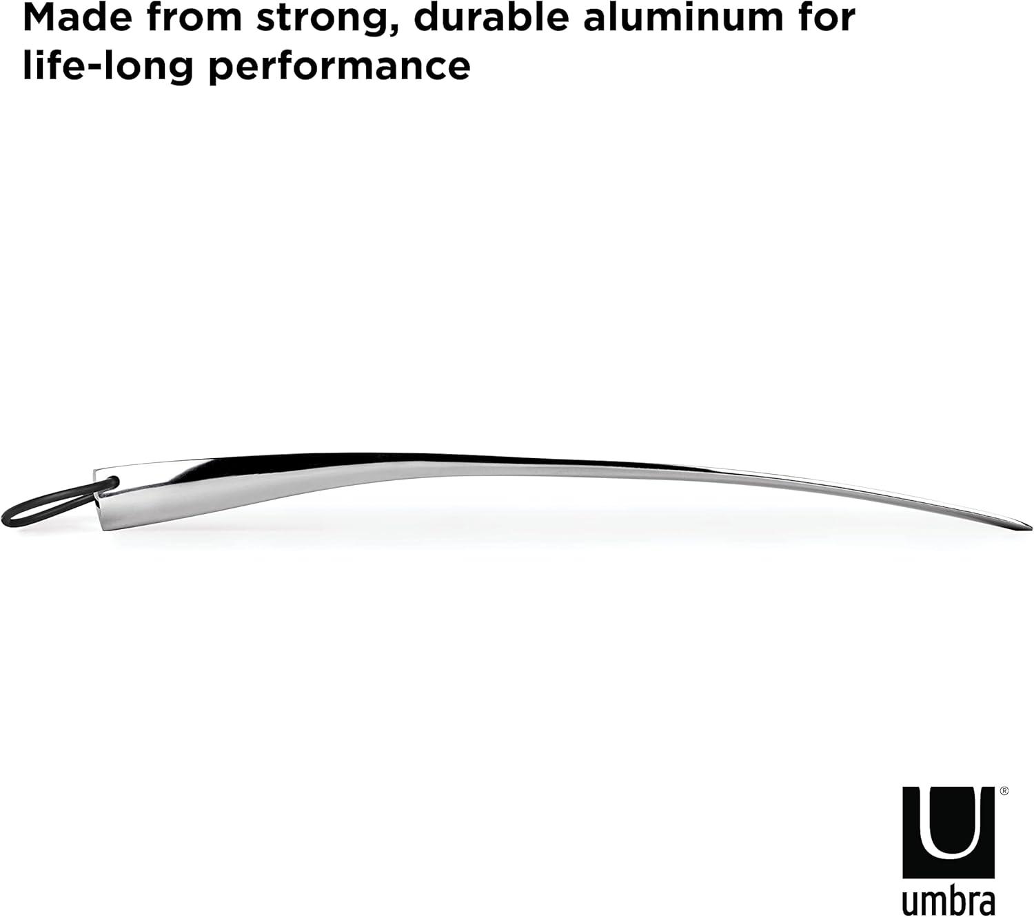 image:imageUmbra Shoehorn Premium Silver LongHandled Metal 18 Inch Horn Stick for Men Women Kids Boots Stainless Steel HeavyDuty Shoes Remover Aluminum 04 x 04 x 04