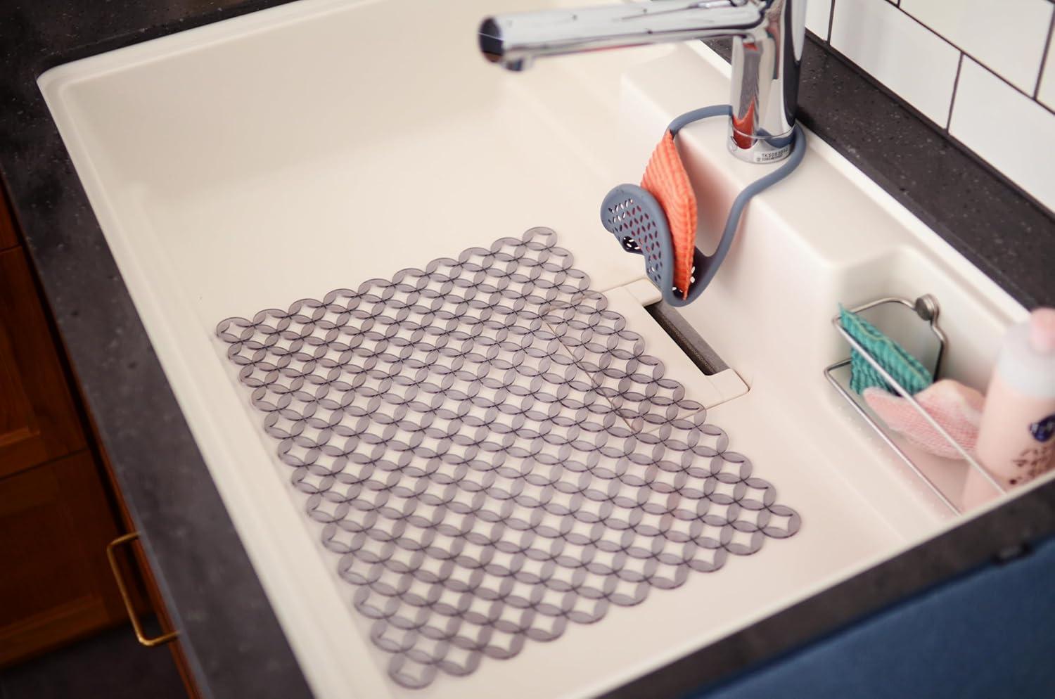 image:imageUmbra Sink Mat Clear Gray Sink Functional AntiSlip Protective Mat Kitchen Meridian Sink Liner