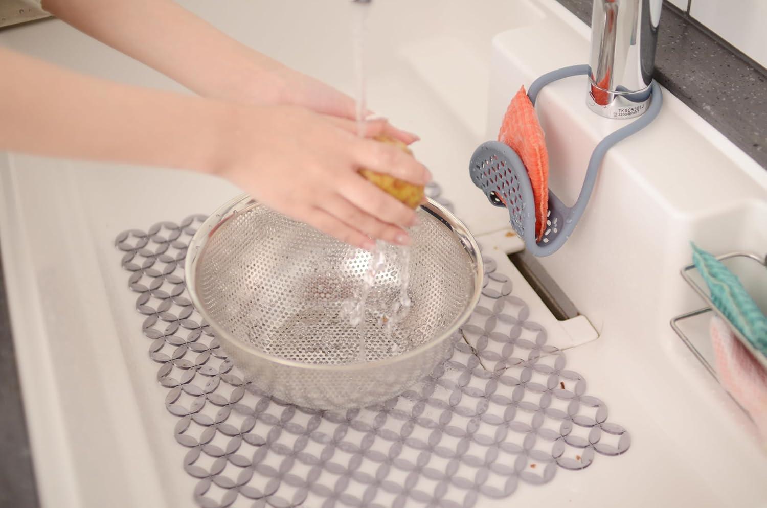 image:imageUmbra Sink Mat Clear Gray Sink Functional AntiSlip Protective Mat Kitchen Meridian Sink Liner