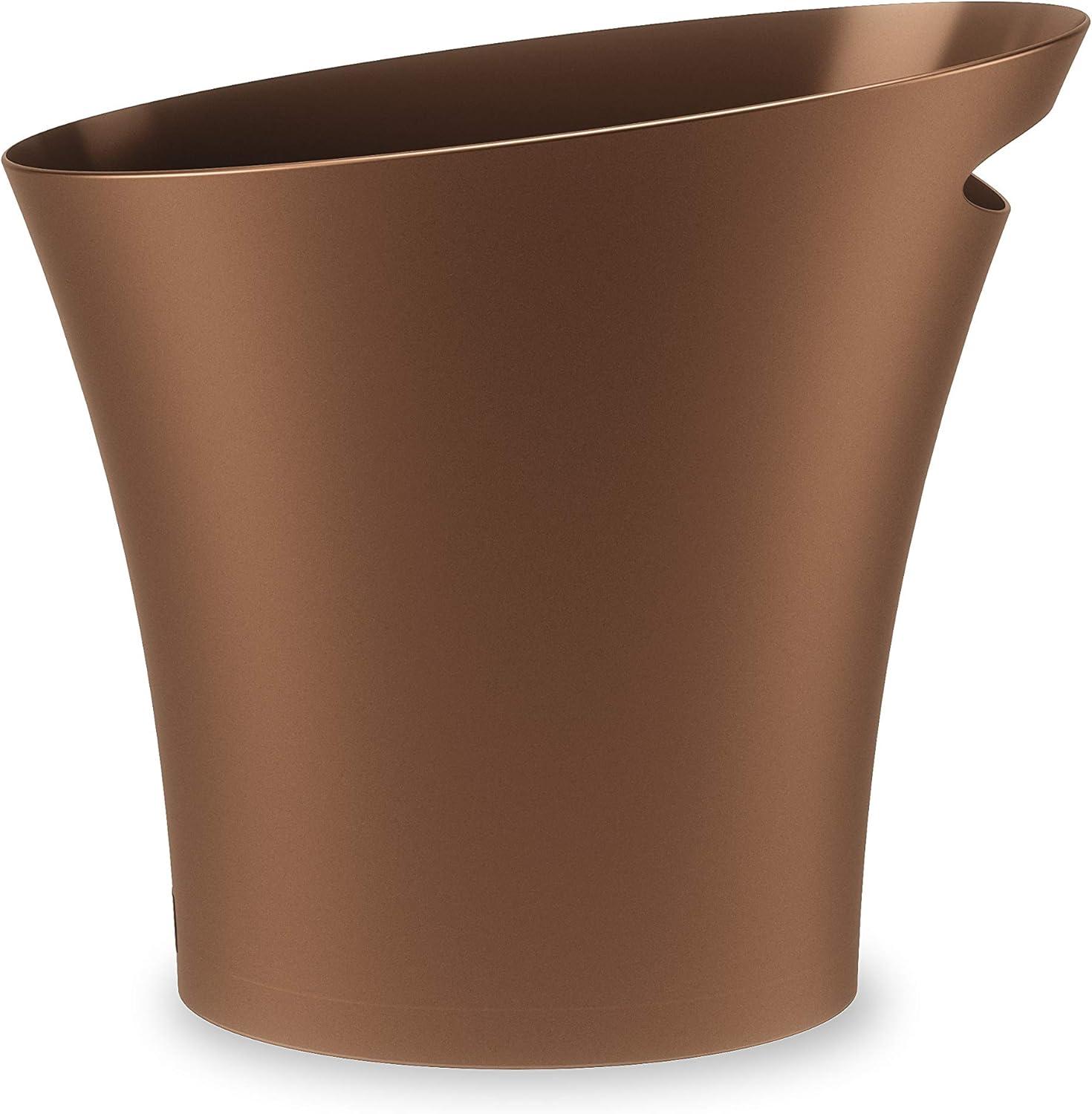 image:imageUmbra Skinny Sleek amp Stylish Bathroom Trash Can Small Garbage Can Wastebasket for Narrow Spaces at Home or Office 2 Gallon Capacity BronzeBronze