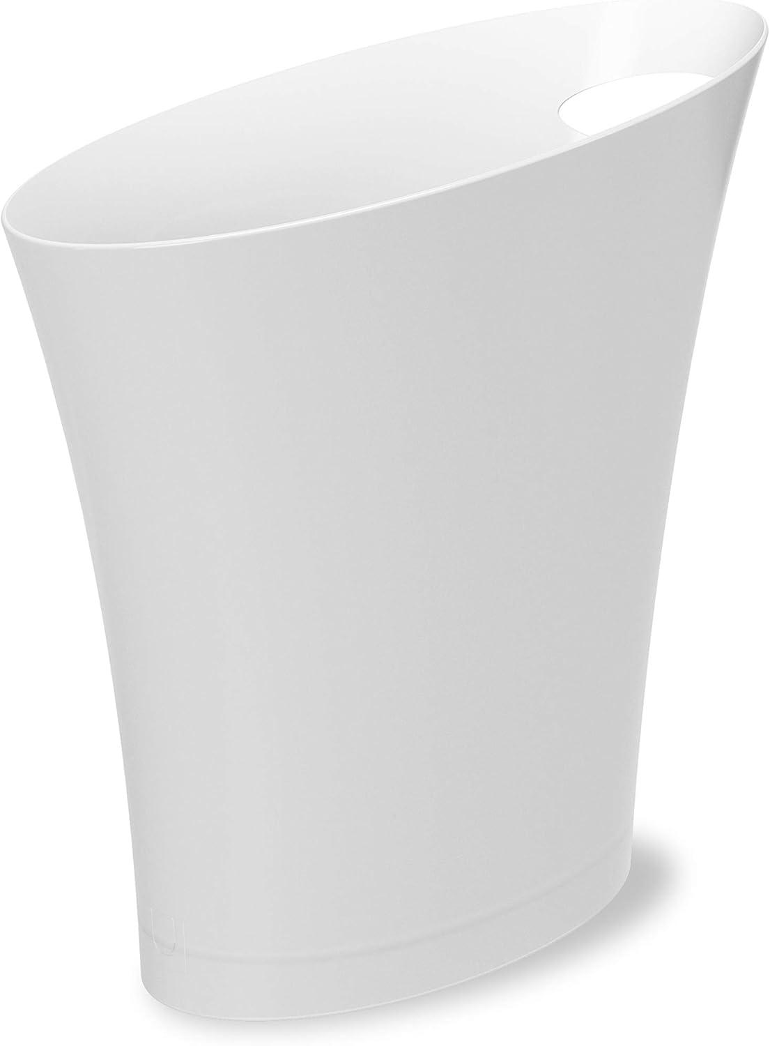 image:imageUmbra Skinny Sleek amp Stylish Bathroom Trash Can Small Garbage Can Wastebasket for Narrow Spaces at Home or Office 2 Gallon Capacity BronzeMetallicwhite